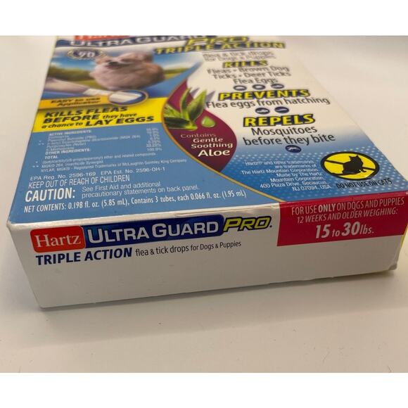 Hartz UltraGuard Flea and Tick Treatment for Dogs 15-30 lbs 3 Monthly Treatments - Picture 7 of 8